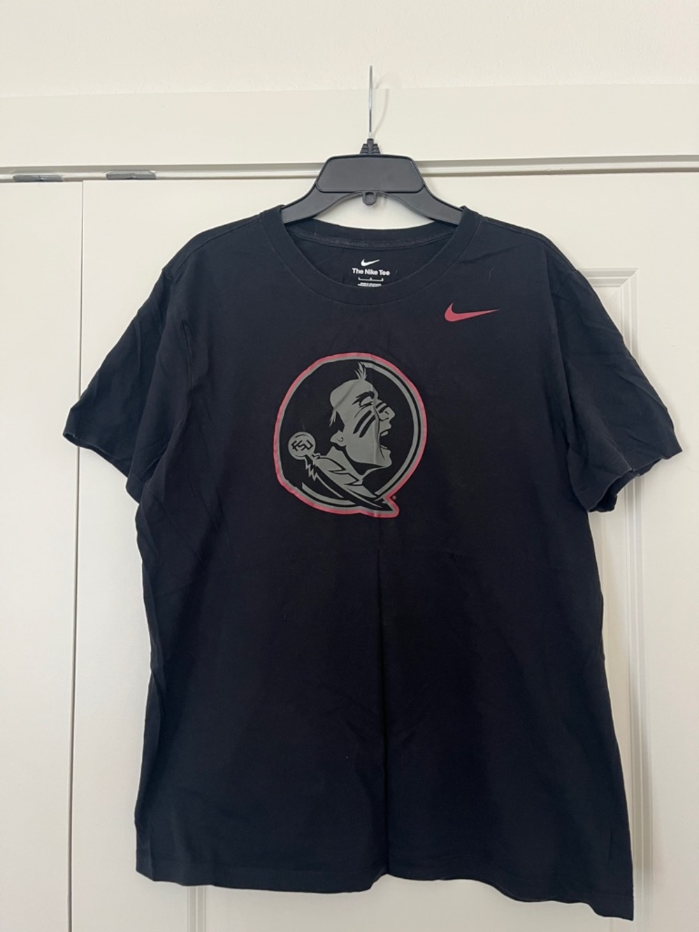 Nike Black Short Sleeve Tee with Red & Gray Graphic